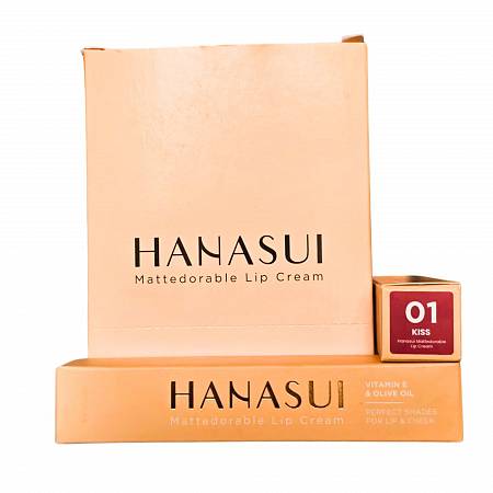HANASUI MATTEDORABLE LIP CREAM 01 KISS 4gr x12pcs