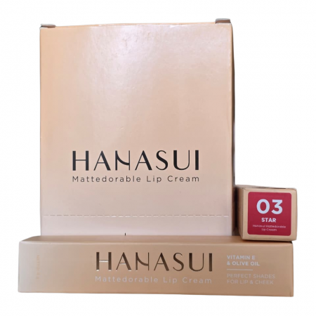 HANASUI MATTEDORABLE LIP CREAM 03 STAR 4gr x12pcs