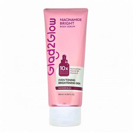 GLAD2GLOW BODY SERUM NIACINAMIDE BRIGHT EVEN TONING BRIGHTENING SKIN 180ml x48pcs