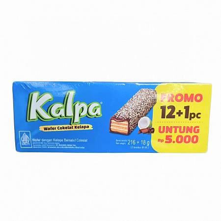 KALPA WAFER COKELAT KELAPA (216gr @18gr) x13pcs x8box)
