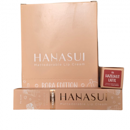 HANASUI MATTEDORABLE LIP CREAM BOBA EDITION 06 HAZELNUT LATTE 4gr x12pcs