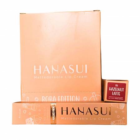 HANASUI MATTEDORABLE LIP CREAM BOBA EDITION 06 HAZELNUT LATTE 4gr x12pcs